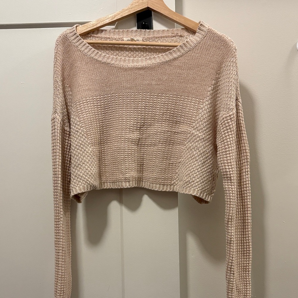 Women's Blush Pink Cropped Sweater